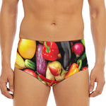 Fresh Fruits And Vegetables Print Men's Triangle Swim Briefs