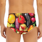 Fresh Fruits And Vegetables Print Men's Triangle Swim Briefs