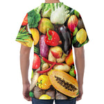Fresh Fruits And Vegetables Print Men's Velvet T-Shirt
