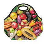 Fresh Fruits And Vegetables Print Neoprene Lunch Bag