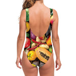 Fresh Fruits And Vegetables Print One Piece Swimsuit