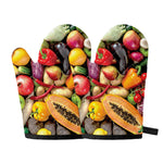 Fresh Fruits And Vegetables Print Oven Mitts
