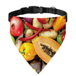 Fresh Fruits And Vegetables Print Over The Collar Dog Bandana