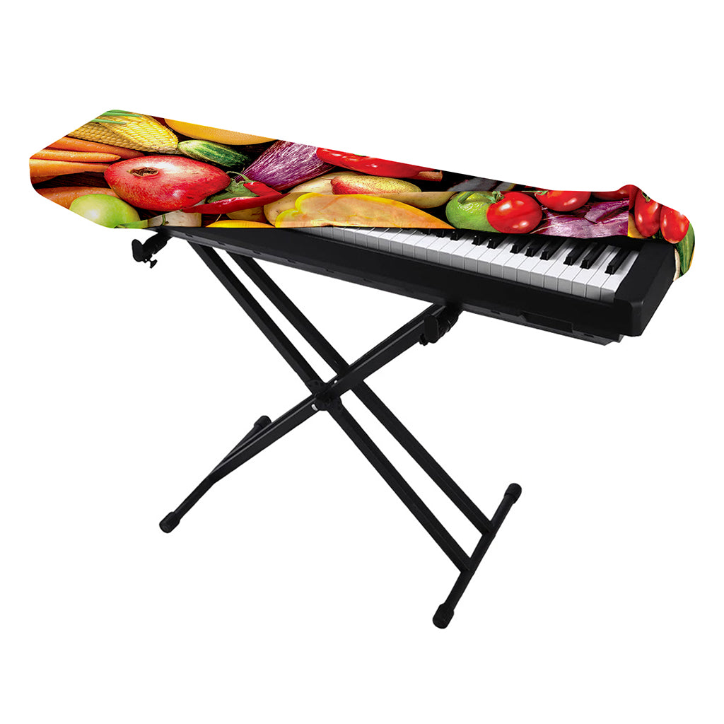Fresh Fruits And Vegetables Print Piano Keyboard Cover