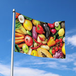Fresh Fruits And Vegetables Print Polyester Flag