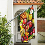 Fresh Fruits And Vegetables Print Polyester Flag