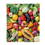 Fresh Fruits And Vegetables Print Polyester Shower Curtain