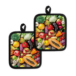 Fresh Fruits And Vegetables Print Pot Holders