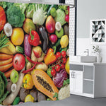 Fresh Fruits And Vegetables Print Premium Shower Curtain