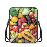 Fresh Fruits And Vegetables Print Rectangular Crossbody Bag
