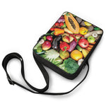 Fresh Fruits And Vegetables Print Rectangular Crossbody Bag