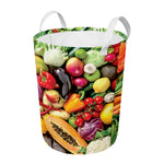 Fresh Fruits And Vegetables Print Round Laundry Basket