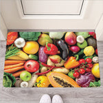 Fresh Fruits And Vegetables Print Rubber Doormat