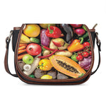 Fresh Fruits And Vegetables Print Saddle Bag