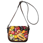 Fresh Fruits And Vegetables Print Saddle Bag