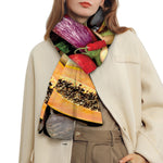 Fresh Fruits And Vegetables Print Scarf