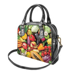 Fresh Fruits And Vegetables Print Shoulder Handbag