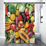 Fresh Fruits And Vegetables Print Shower Curtain