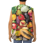 Fresh Fruits And Vegetables Print Sleeveless Baseball Jersey