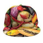 Fresh Fruits And Vegetables Print Snapback Cap