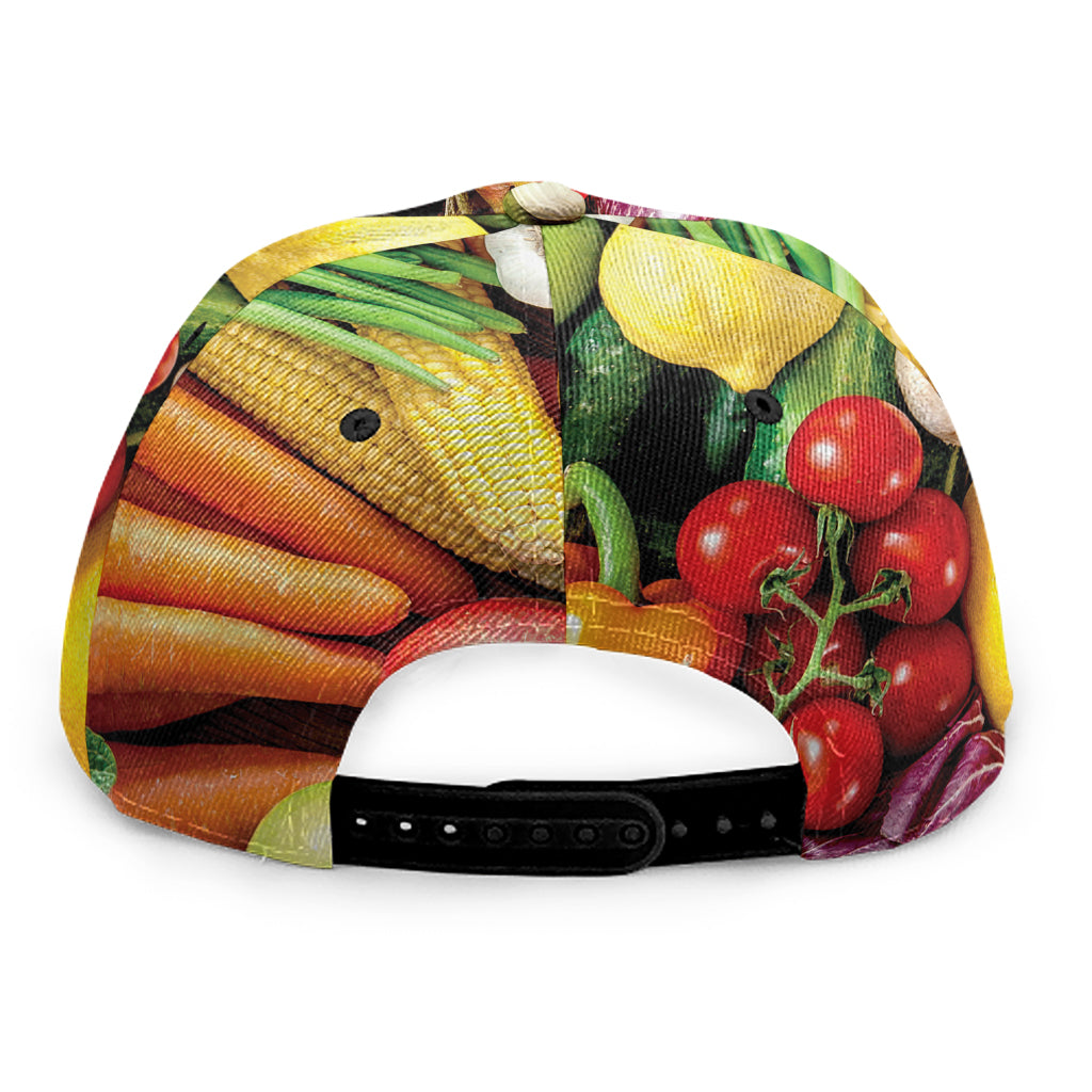 Fresh Fruits And Vegetables Print Snapback Cap