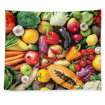 Fresh Fruits And Vegetables Print Tapestry