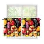 Fresh Fruits And Vegetables Print Tier Curtains