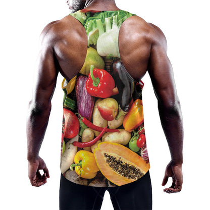 Fresh Fruits And Vegetables Print Training Tank Top