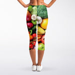 Fresh Fruits And Vegetables Print Women's Capri Leggings