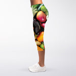 Fresh Fruits And Vegetables Print Women's Capri Leggings