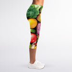 Fresh Fruits And Vegetables Print Women's Capri Leggings