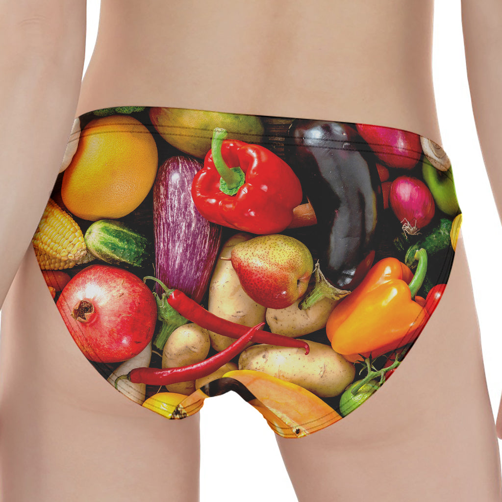 Fresh Fruits And Vegetables Print Women's Panties