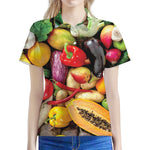 Fresh Fruits And Vegetables Print Women's Polo Shirt