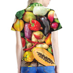 Fresh Fruits And Vegetables Print Women's Polo Shirt