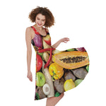 Fresh Fruits And Vegetables Print Women's Sleeveless Dress
