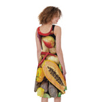 Fresh Fruits And Vegetables Print Women's Sleeveless Dress