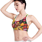 Fresh Fruits And Vegetables Print Women's Sports Bra