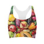Fresh Fruits And Vegetables Print Women's Sports Bra