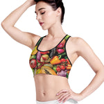 Fresh Fruits And Vegetables Print Women's Sports Bra