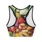 Fresh Fruits And Vegetables Print Women's Sports Bra