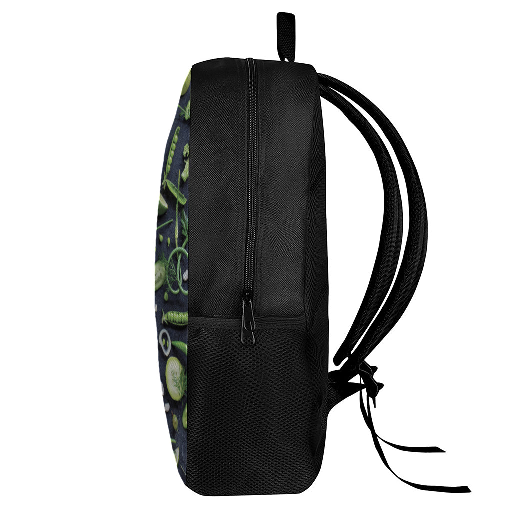 Fresh Green Fruit And Vegetables Print 17 Inch Backpack