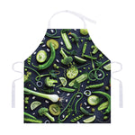 Fresh Green Fruit And Vegetables Print Adjustable Apron