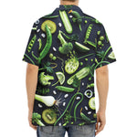 Fresh Green Fruit And Vegetables Print Aloha Shirt