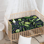 Fresh Green Fruit And Vegetables Print Baby Crib Sheet