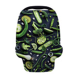 Fresh Green Fruit And Vegetables Print Baby Seat Cover