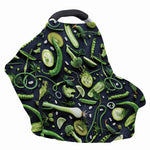 Fresh Green Fruit And Vegetables Print Baby Seat Cover
