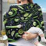 Fresh Green Fruit And Vegetables Print Baby Seat Cover