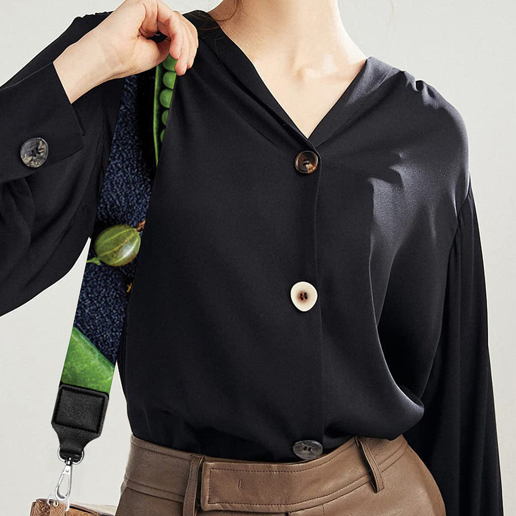 Fresh Green Fruit And Vegetables Print Bag Strap