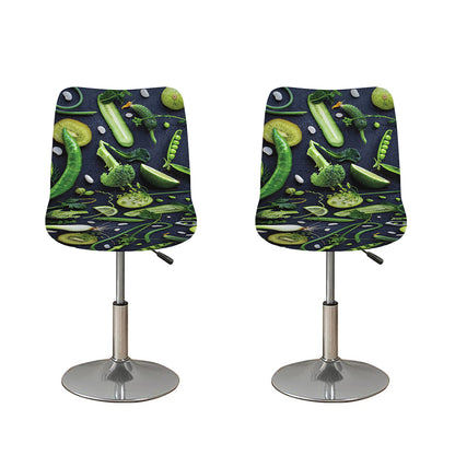 Fresh Green Fruit And Vegetables Print Bar Stool Covers
