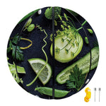 Fresh Green Fruit And Vegetables Print Basketball